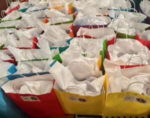 An array of gift bags lready for delivery