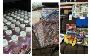 Arizona iced tea, coloring books and games