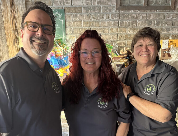 Dave and Gina Wuestmann and Jeanine Spencer at North Village Tavern fundraiser
