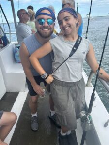 A man and a woman smile for the camera