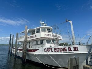 The Captain Eddie B III at the dock at Captree Boat Basin
