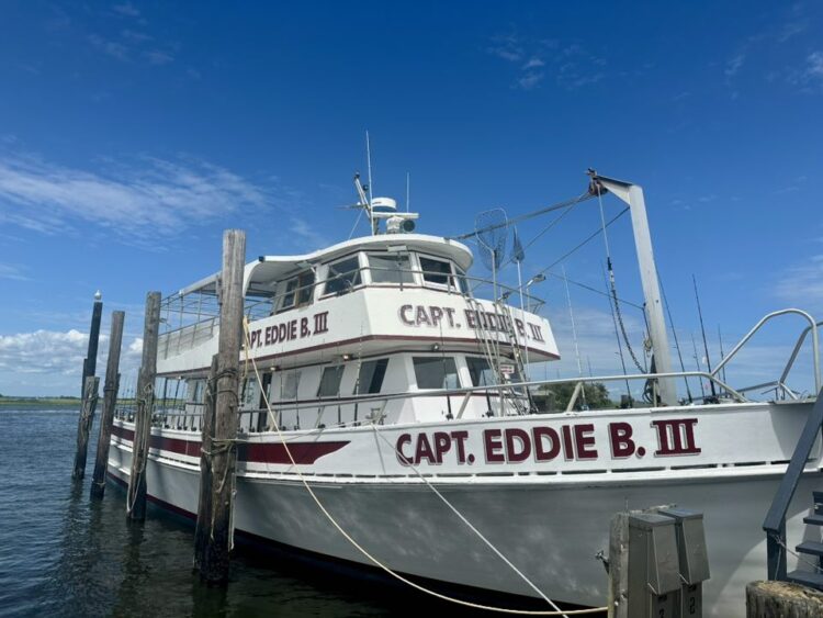 The Captain Eddie B III at the dock at Captree Boat Basin
