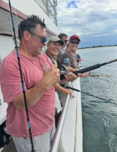 Four intrepid anglers ready their rods