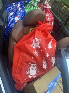 Gift bags on car seats