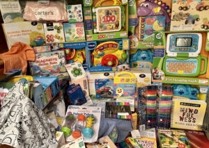 An array of toys and craft supplies for the kids at Stony Brook Children's Hospital