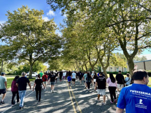 Many volunteers joining in the day's walk