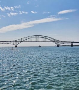The Robert Moses Causeway seen while getting under way