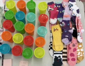 Sippy cups and socks