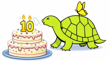 Turtle blowing out candles